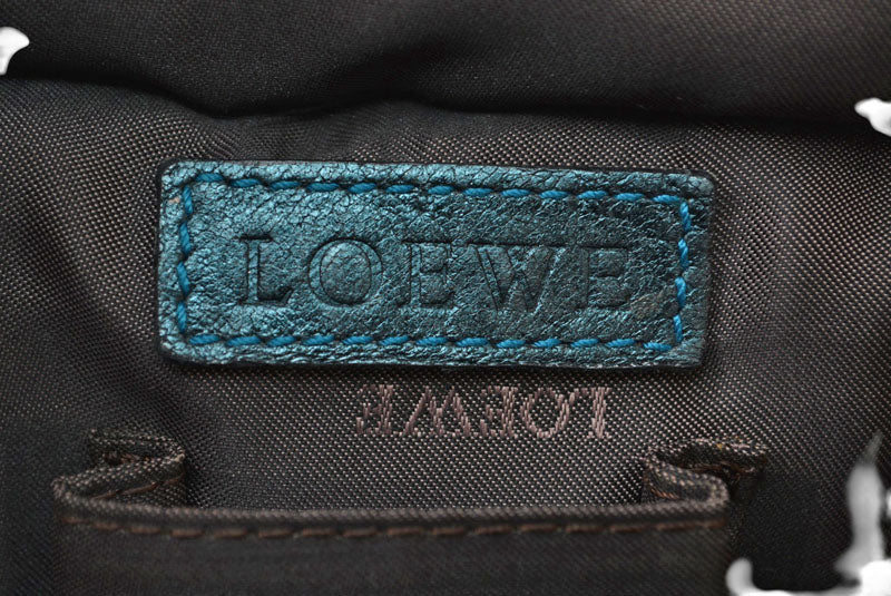 ロエベ ハンドバッグ LOEWE ナッパ アイレ バッグ シープスキン メタリックグリーン【中古】