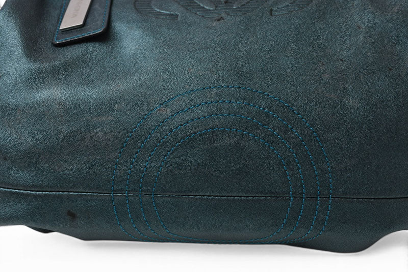 ロエベ ハンドバッグ LOEWE ナッパ アイレ バッグ シープスキン メタリックグリーン【中古】