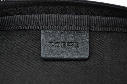 ロエベ コスメポーチ/化粧ポーチ LOEWE ポーチ キャンバス アナグラム ベージュ/ブラック【中古】