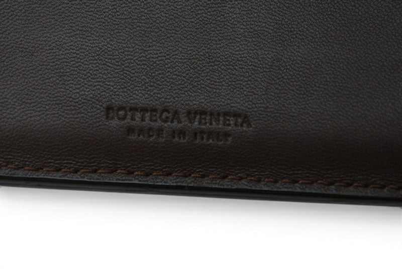 ボッテガヴェネタ 財布/二つ折り財布 BOTTEGA VENETA 折財布 イントレチャート ダークブラウン【中古】