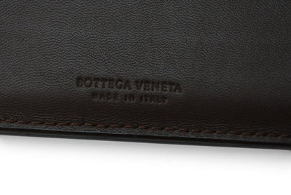 ボッテガヴェネタ 財布/二つ折り財布 BOTTEGA VENETA 折財布 イントレチャート ダークブラウン【中古】