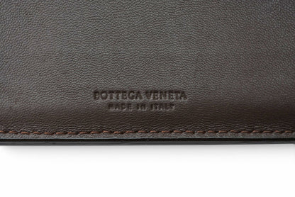 ボッテガヴェネタ 財布/二つ折り財布 BOTTEGA VENETA 折財布 イントレチャート ダークブラウン【中古】
