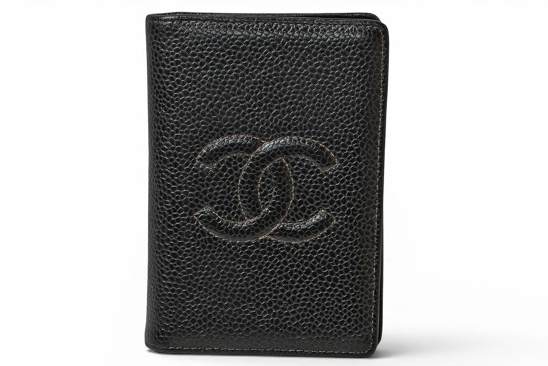 シャネル カードケース/名刺入れ ヴィンテージ CHANEL ココマーク キャビアスキン ブラック【中古】