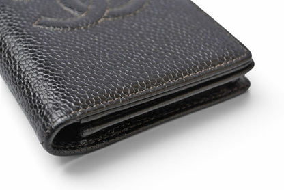 シャネル カードケース/名刺入れ ヴィンテージ CHANEL ココマーク キャビアスキン ブラック【中古】