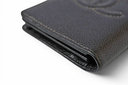 シャネル カードケース/名刺入れ ヴィンテージ CHANEL ココマーク キャビアスキン ブラック【中古】