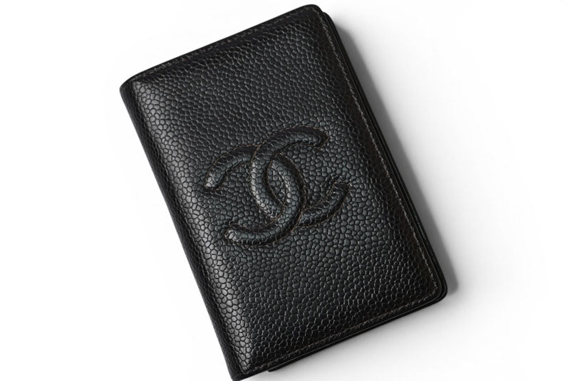 シャネル カードケース/名刺入れ ヴィンテージ CHANEL ココマーク キャビアスキン ブラック【中古】