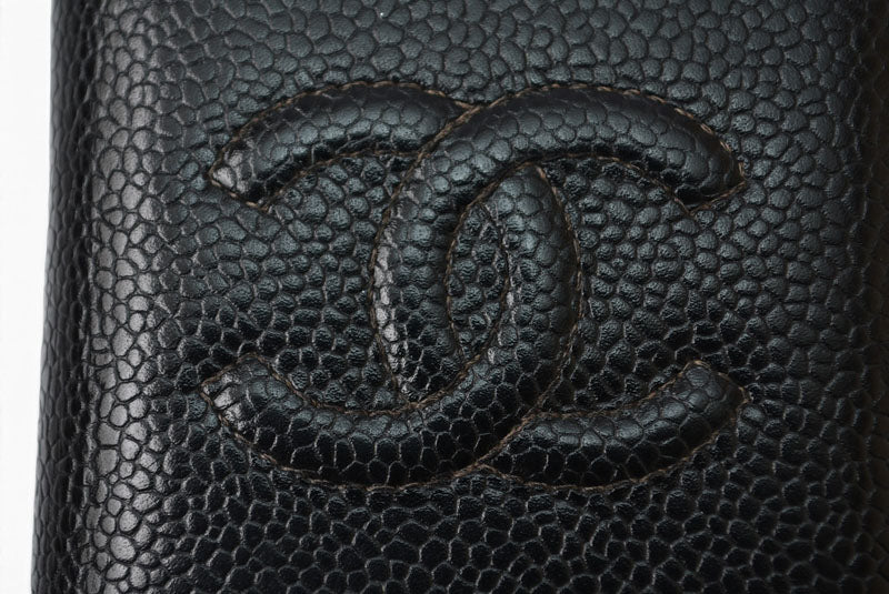 シャネル カードケース/名刺入れ ヴィンテージ CHANEL ココマーク キャビアスキン ブラック【中古】