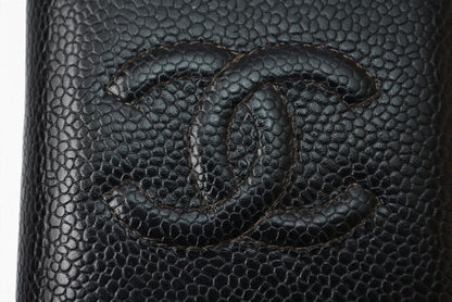 シャネル カードケース/名刺入れ ヴィンテージ CHANEL ココマーク キャビアスキン ブラック【中古】