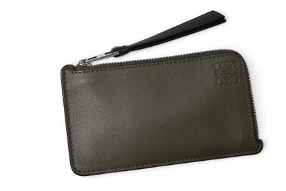 ロエベ コインケース/カードケース LOEWE フラグメントケース/ミニ財布 カーキ/ブラウン【中古】