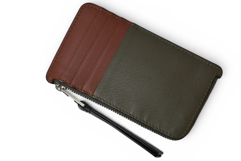 ロエベ コインケース/カードケース LOEWE フラグメントケース/ミニ財布 カーキ/ブラウン【中古】