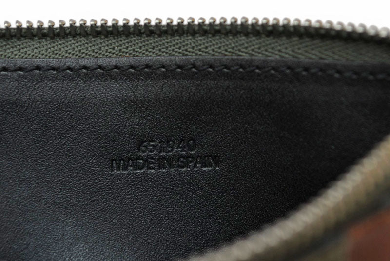 ロエベ コインケース/カードケース LOEWE フラグメントケース/ミニ財布 カーキ/ブラウン【中古】