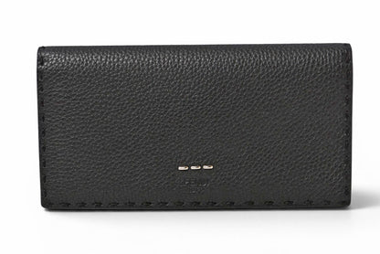 フェンディ 財布 セレリア 長財布 FENDI 7M0186 レザー メンズ ブラック/シルバー金具【中古】