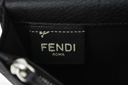 フェンディ 財布 セレリア 長財布 FENDI 7M0186 レザー メンズ ブラック/シルバー金具【中古】