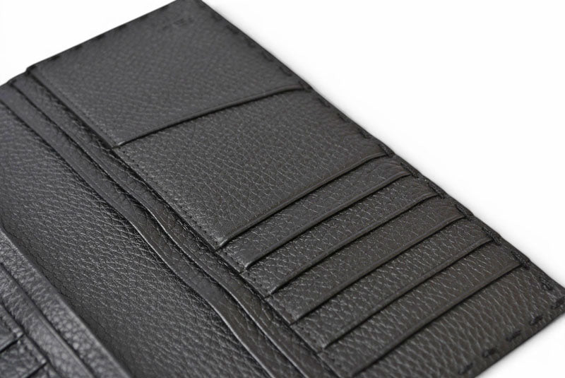 フェンディ 財布 セレリア 長財布 FENDI 7M0186 レザー メンズ ブラック/シルバー金具【中古】