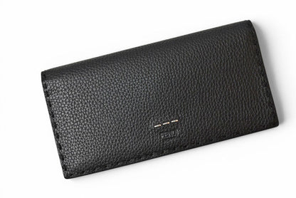 フェンディ 財布 セレリア 長財布 FENDI 7M0186 レザー メンズ ブラック/シルバー金具【中古】