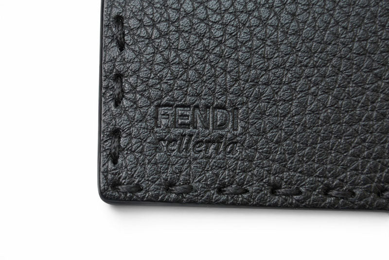 フェンディ 財布 セレリア 長財布 FENDI 7M0186 レザー メンズ ブラック/シルバー金具【中古】