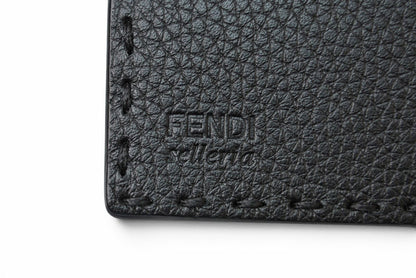 フェンディ 財布 セレリア 長財布 FENDI 7M0186 レザー メンズ ブラック/シルバー金具【中古】