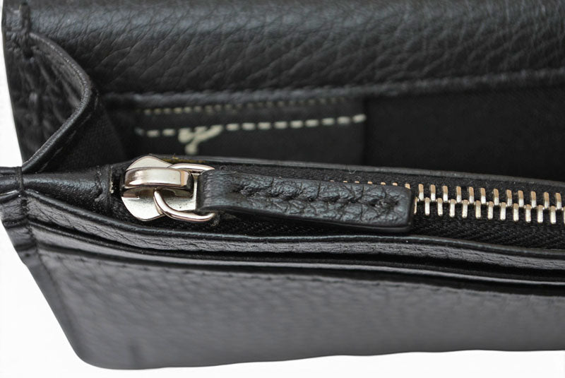 フェンディ 財布 セレリア 長財布 FENDI 7M0186 レザー メンズ ブラック/シルバー金具【中古】