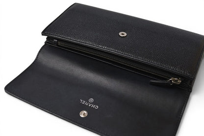 シャネル 長財布 CHANEL A50070 キャビアスキン ブラック ココマーク【中古】