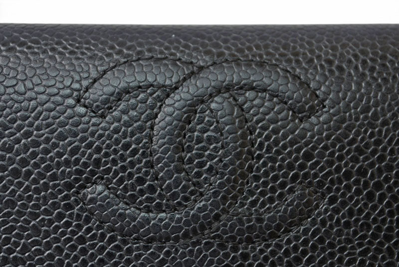 シャネル 長財布 CHANEL A50070 キャビアスキン ブラック ココマーク【中古】