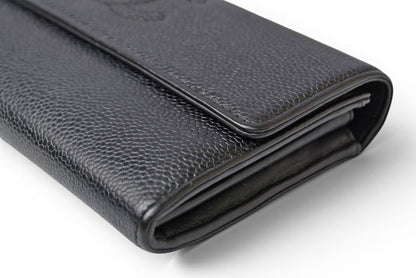 シャネル 長財布 CHANEL A50070 キャビアスキン ブラック ココマーク【中古】