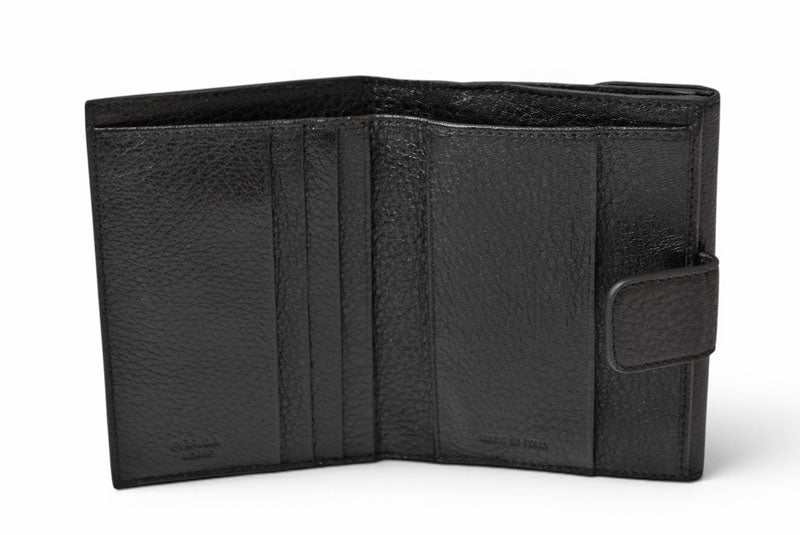 プラダ 財布/三つ折り PRADA 折財布 1M0523 アンティークメタル NERO/ブラック【中古】