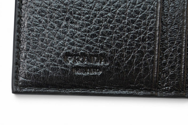 プラダ 財布/三つ折り PRADA 折財布 1M0523 アンティークメタル NERO/ブラック【中古】