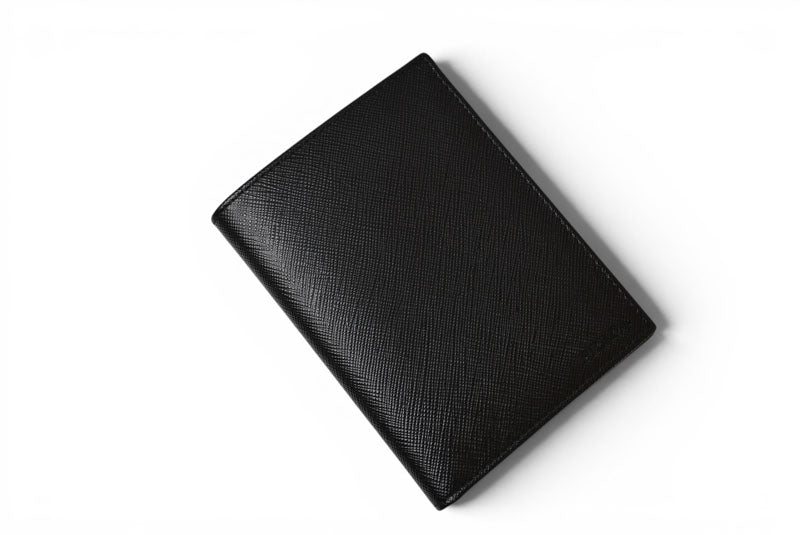 プラダ 未使用 財布/札入れ/カードケース 二つ折り アウトレット メンズ PRADA 折財布 SAFFIANO/レザー ブラック【中古】