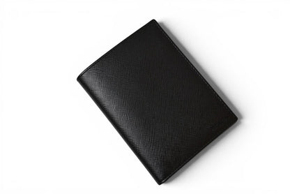 プラダ 未使用 財布/札入れ/カードケース 二つ折り アウトレット メンズ PRADA 折財布 SAFFIANO/レザー ブラック【中古】