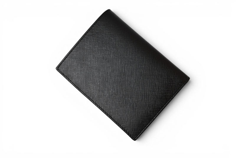 プラダ 未使用 財布/札入れ/カードケース 二つ折り アウトレット メンズ PRADA 折財布 SAFFIANO/レザー ブラック【中古】