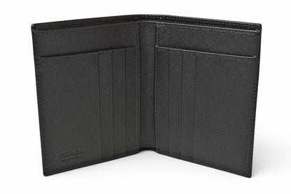 プラダ 未使用 財布/札入れ/カードケース 二つ折り アウトレット メンズ PRADA 折財布 SAFFIANO/レザー ブラック【中古】
