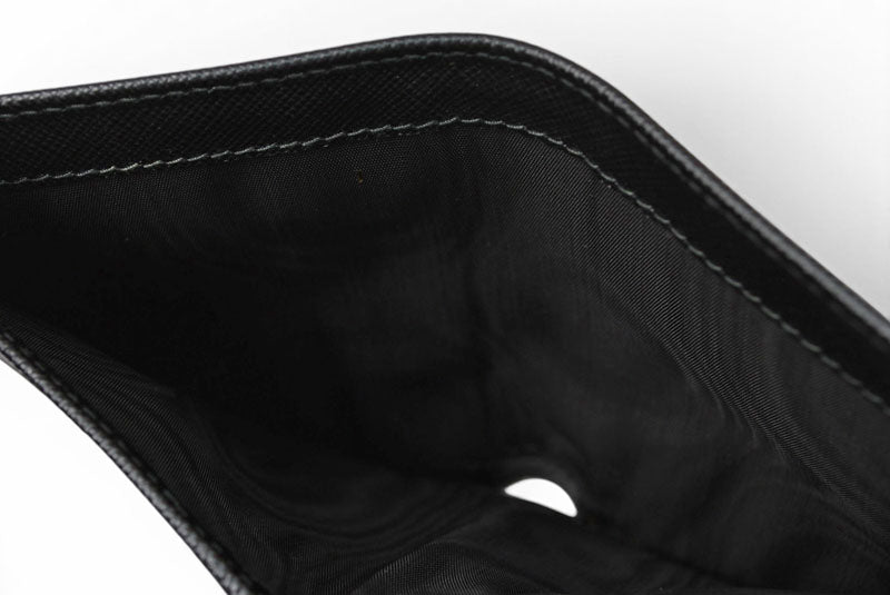 プラダ 未使用 財布/札入れ/カードケース 二つ折り アウトレット メンズ PRADA 折財布 SAFFIANO/レザー ブラック【中古】
