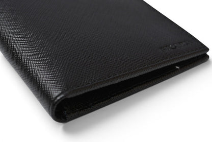 プラダ 未使用 財布/札入れ/カードケース 二つ折り アウトレット メンズ PRADA 折財布 SAFFIANO/レザー ブラック【中古】