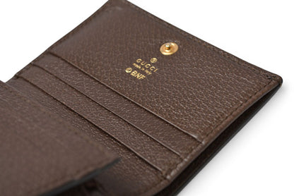 グッチ ミニ財布/二つ折り GUCCI 折財布 GGスプリーム ばなにゃプリント 701009 ベージュ【中古】