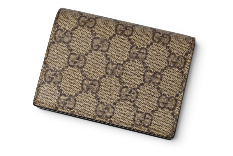 グッチ ミニ財布/二つ折り GUCCI 折財布 GGスプリーム ばなにゃプリント 701009 ベージュ【中古】