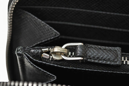 プラダ アウトレット 財布 メンズ PRADA 長財布/ラウンドファスナー SAFFIANO/サフィアノ ブラック 2ML317【中古】