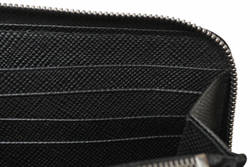 プラダ アウトレット 財布 メンズ PRADA 長財布/ラウンドファスナー SAFFIANO/サフィアノ ブラック 2ML317【中古】