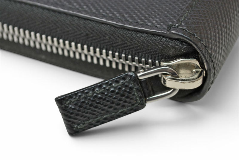 プラダ アウトレット 財布 メンズ PRADA 長財布/ラウンドファスナー SAFFIANO/サフィアノ ブラック 2ML317【中古】