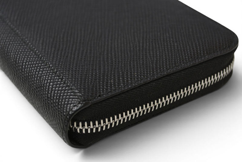 プラダ アウトレット 財布 メンズ PRADA 長財布/ラウンドファスナー SAFFIANO/サフィアノ ブラック 2ML317【中古】