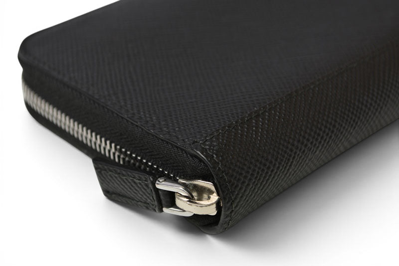 プラダ アウトレット 財布 メンズ PRADA 長財布/ラウンドファスナー SAFFIANO/サフィアノ ブラック 2ML317【中古】
