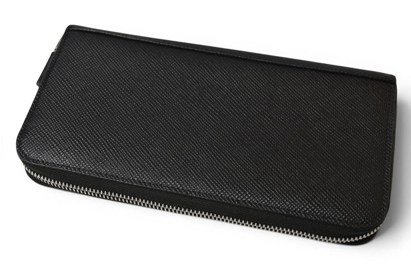 プラダ アウトレット 財布 メンズ PRADA 長財布/ラウンドファスナー SAFFIANO/サフィアノ ブラック 2ML317【中古】