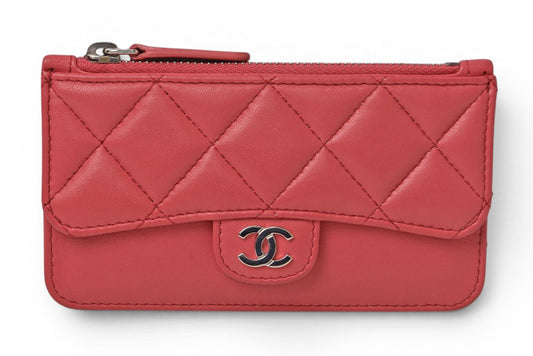 シャネル コインケース/カードケース/フラグメントケース CHANEL ラムスキン ピンク【中古】