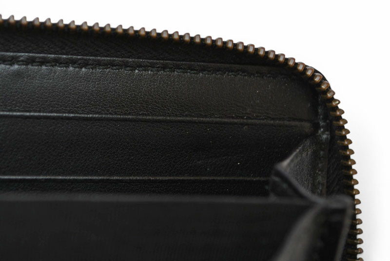 グッチ 財布 GUCCI 長財布/GGマーモント ラウンドファスナー 443123 レザー ブラック 【中古】