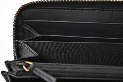 グッチ 財布 GUCCI 長財布/GGマーモント ラウンドファスナー 443123 レザー ブラック 【中古】