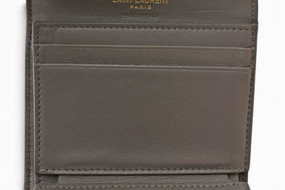 サンローランパリ 財布 SAINT LAURENT PARIS 三つ折り財布 マルチフォールドウォレット 692061 YSL キルティング グレー【中古】