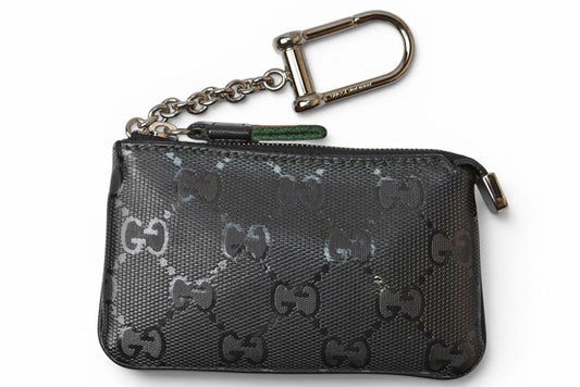 グッチ キーケース/コインケース/キーリング付小物入れ GUCCI GGインプリメ PVC ブラック 269361【中古】