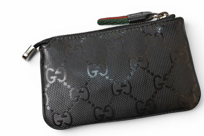 グッチ キーケース/コインケース/キーリング付小物入れ GUCCI GGインプリメ PVC ブラック 269361【中古】