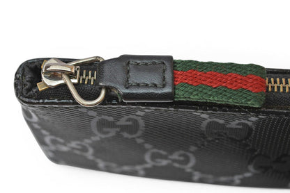 グッチ キーケース/コインケース/キーリング付小物入れ GUCCI GGインプリメ PVC ブラック 269361【中古】