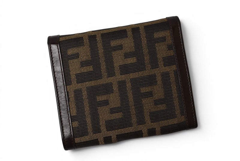 フェンディ 財布/三つ折り FENDI 折財布 ZUCCA/ズッカ柄 ブラウン【中古】