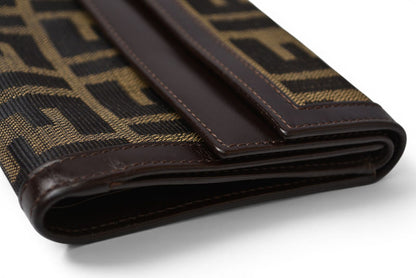フェンディ 財布/三つ折り FENDI 折財布 ZUCCA/ズッカ柄 ブラウン【中古】